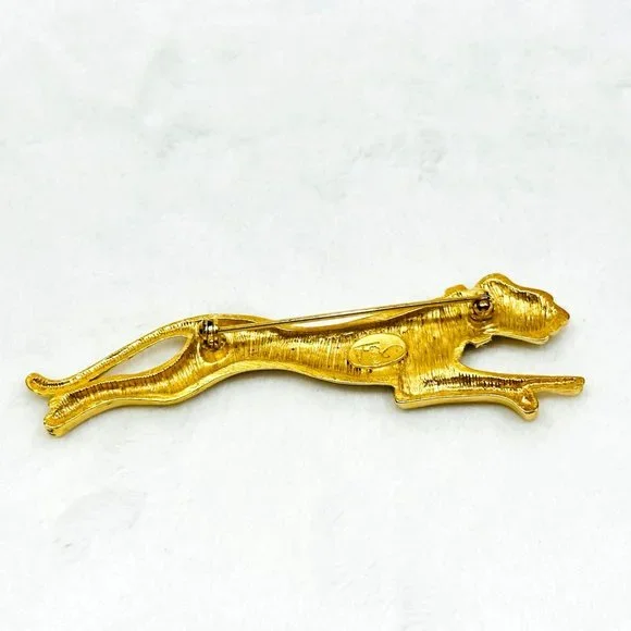 Vintage Jackie Collins Leaping Panther Figural Brooch - Picture 5 of 7